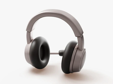 Headset with Microphone 3D Model