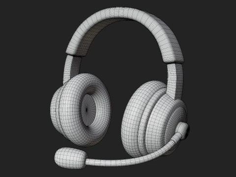 Headset with Microphone 3D Model