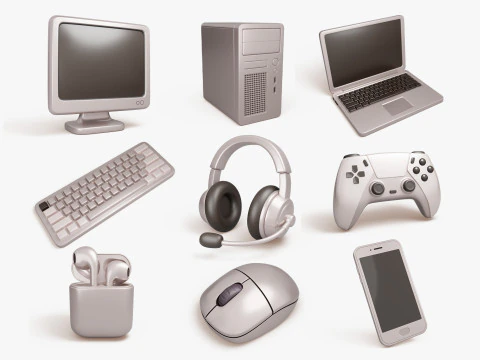 Digital Gadget Set 3D Model