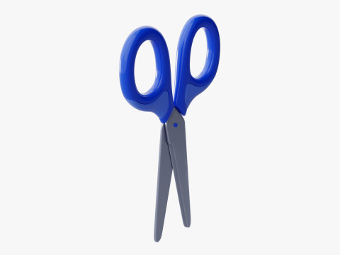 Blue Cartoon Scissors 3D 模型
