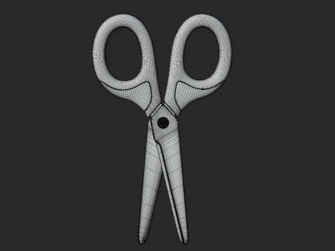 Blue Cartoon Scissors 3D 模型