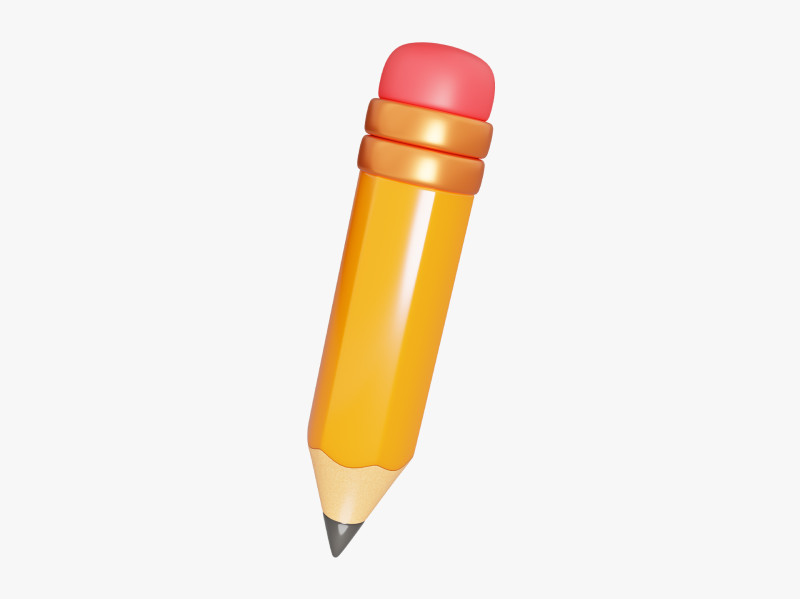 Cartoon Pencil Model 3D .c4d .max .obj .3ds .fbx .stl .blend