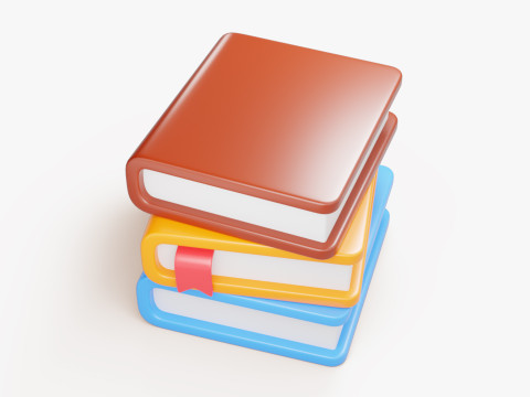 Colorful Book Stack Modèle 3D