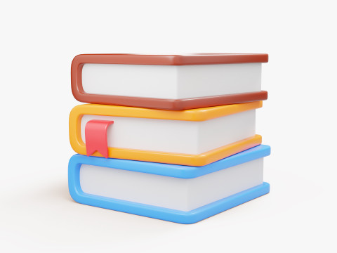 Colorful Book Stack 3D Modell
