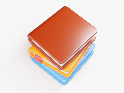 Colorful Book Stack 3D Modell