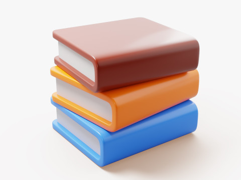 Colorful Book Stack 3D Modell