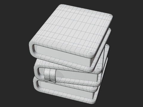 Colorful Book Stack 3D Modell