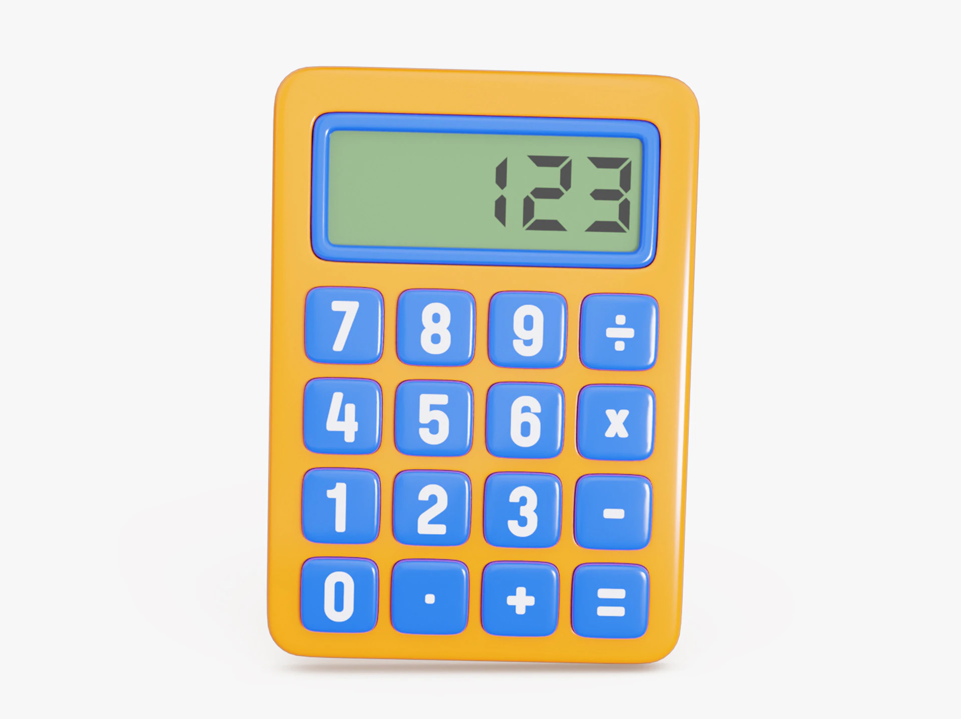 Digital Calculator 3D Model .c4d .max .obj .3ds .fbx .stl .blend 