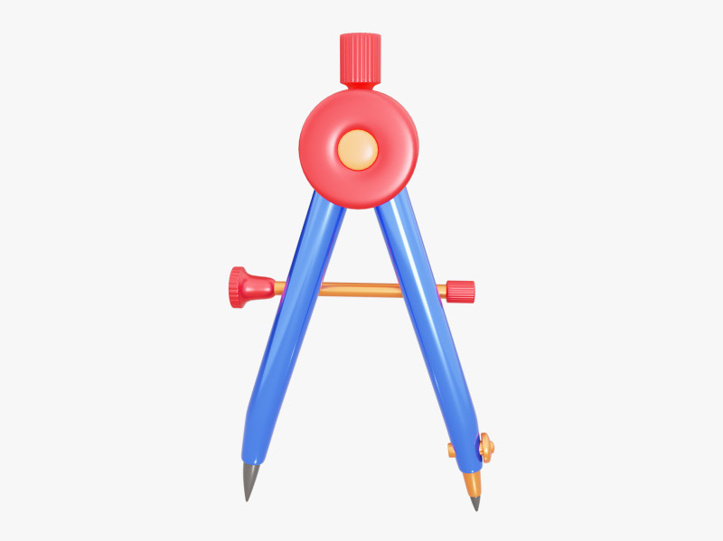 Drawing Compass 3D 模型 .c4d .max .obj .3ds .fbx .stl .blend 
