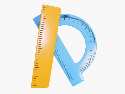 측정 눈금자 세트 3D 모델