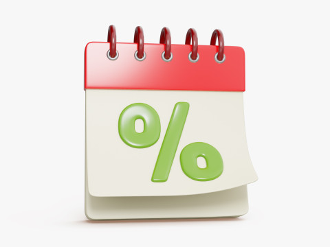 Discount Calendar Icon Modello 3D