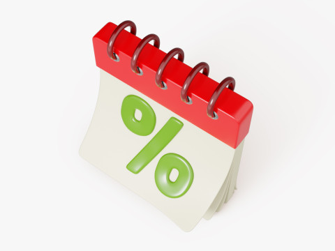 Discount Calendar Icon Modello 3D