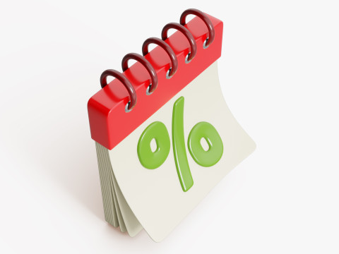 Discount Calendar Icon Modello 3D