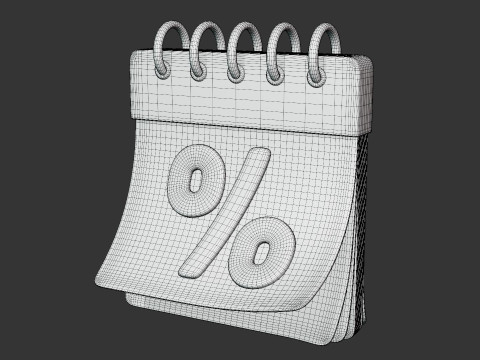 Discount Calendar Icon Modello 3D