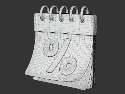 Discount Calendar Icon 3D Model
