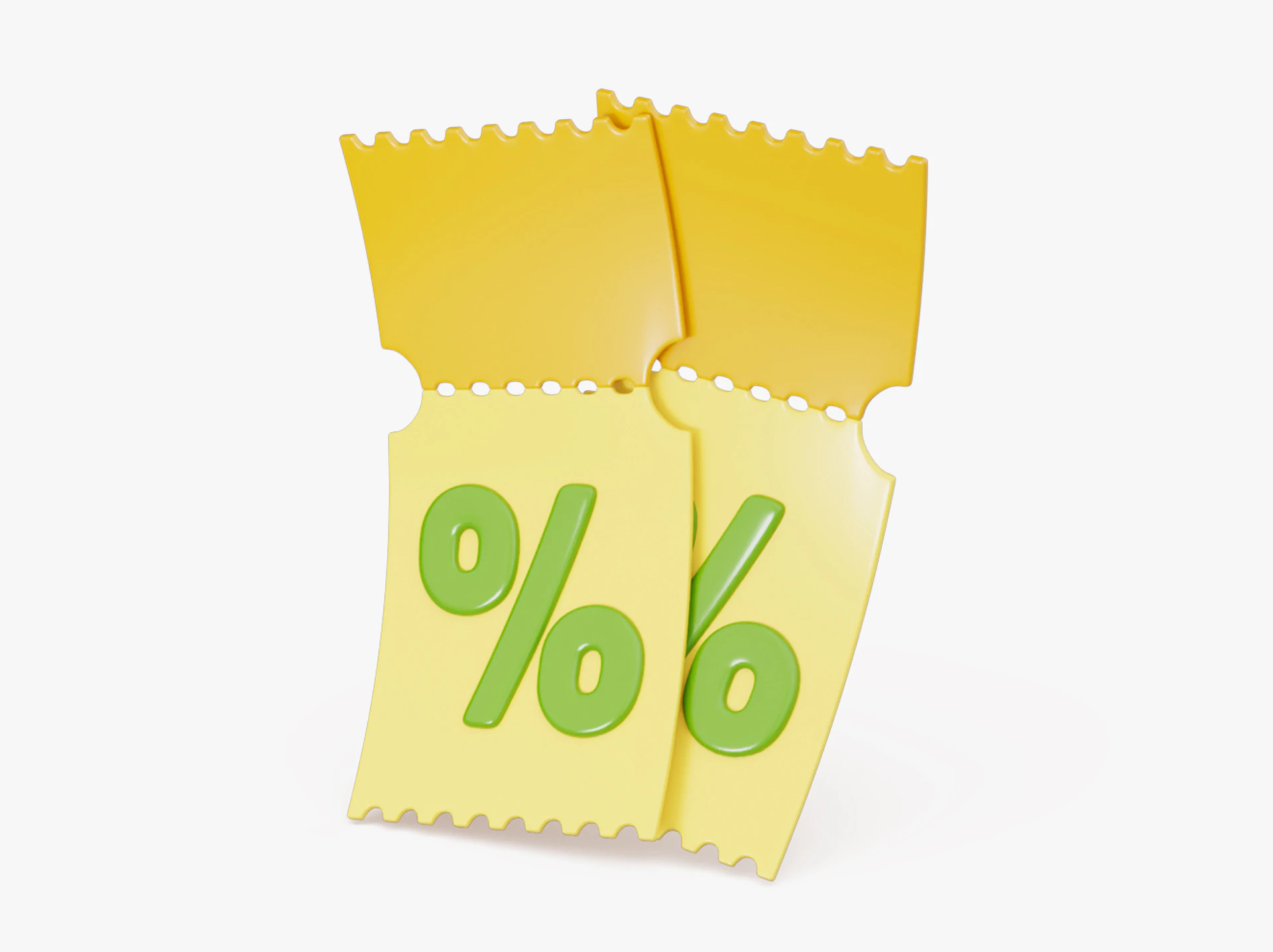 Discount Coupon Ticket 3D Model .c4d .max .obj .3ds .fbx .stl .blend