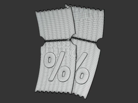 Discount Coupon Ticket 3D Model