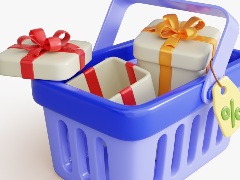 Discount Shopping Basket 3Dモデル