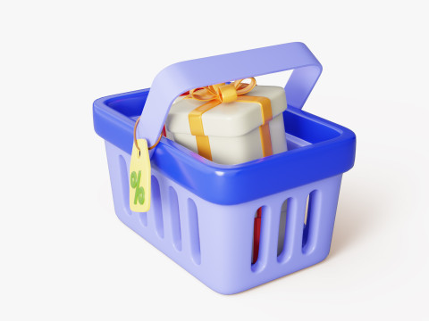 Discount Shopping Basket 3Dモデル