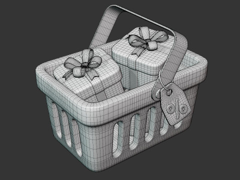 Discount Shopping Basket 3Dモデル