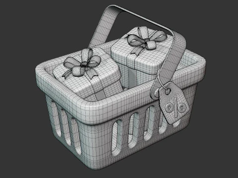 Discount Shopping Basket 3D Model