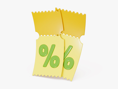 Discount Sale Icons Pack 3D Model