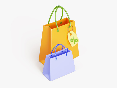 Discount Sale Icons Pack 3D Model
