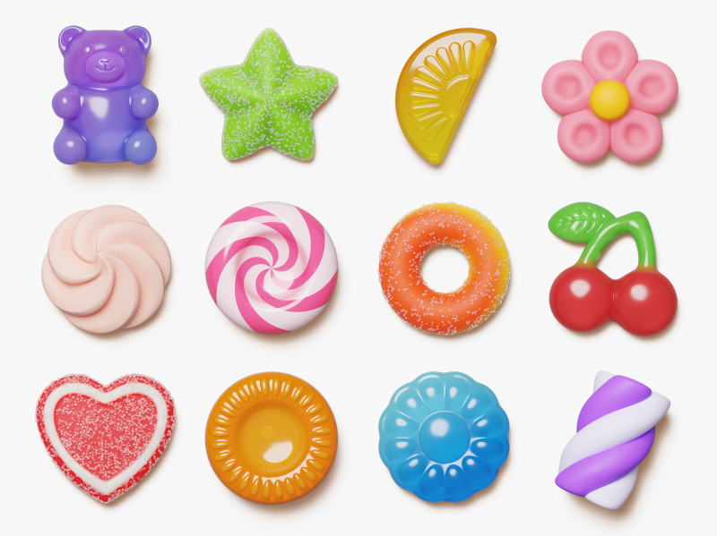 Candy Collection Pack Model 3D .c4d .max .obj .3ds .fbx .stl .blend 