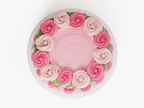 Flower Cake Set 3D Model