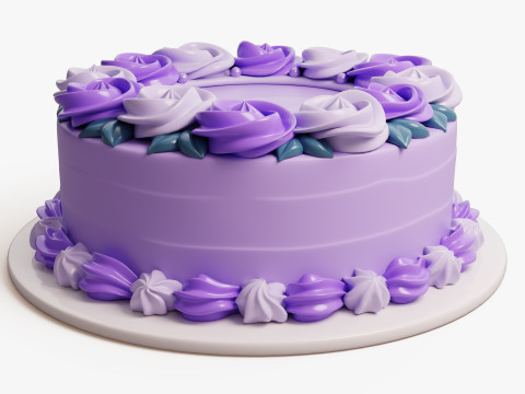 Flower Cake Set 3D Model