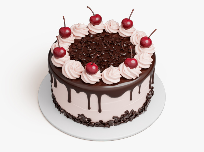 Gâteau Forêt-Noire Modèle 3D .c4d .max .obj .3ds .fbx .stl .blend 