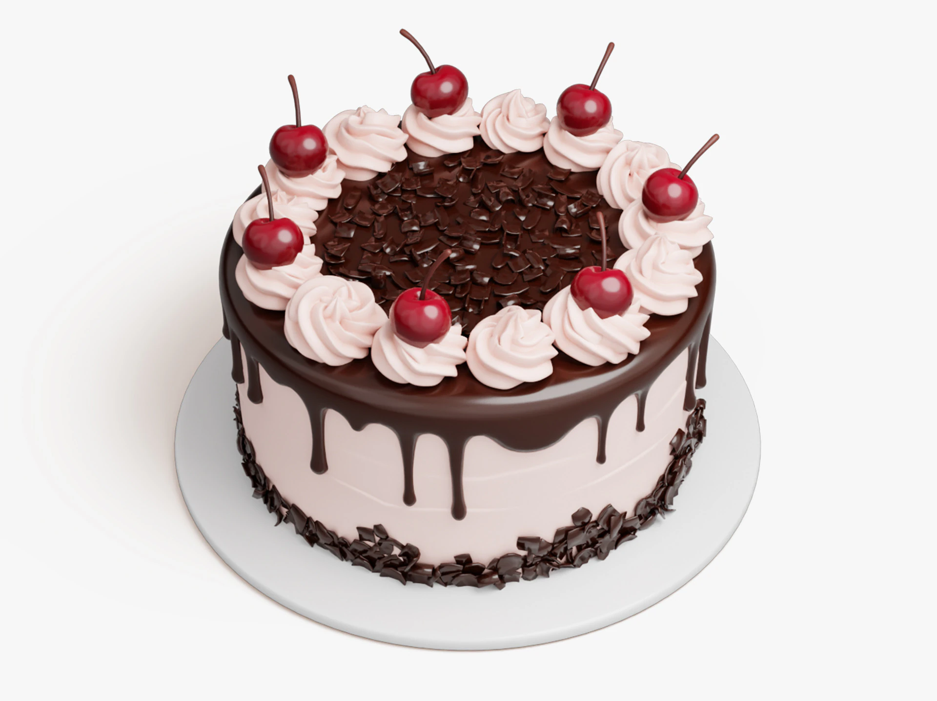 Black Forest Cake 3D Model .c4d .max .obj .3ds .fbx .stl .blend 