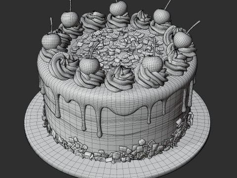 Gâteau Forêt-Noire Modèle 3D