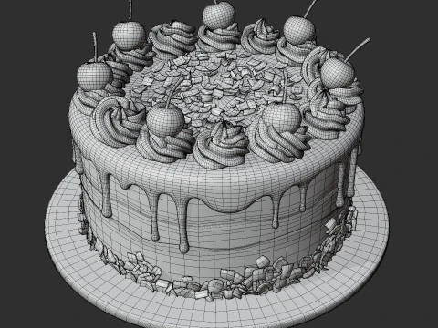 Black Forest Cake 3D Model