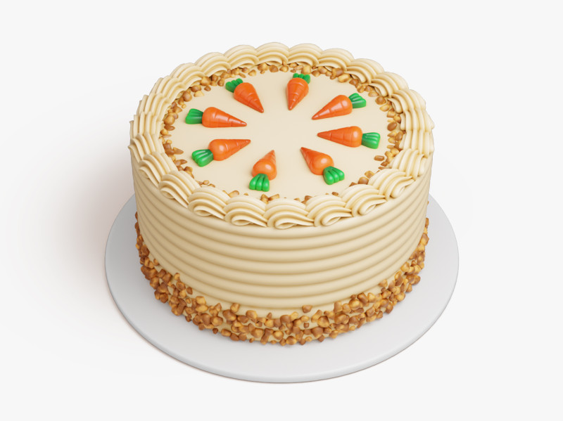 Carrot Cake Model 3D .c4d .max .obj .3ds .fbx .stl .blend