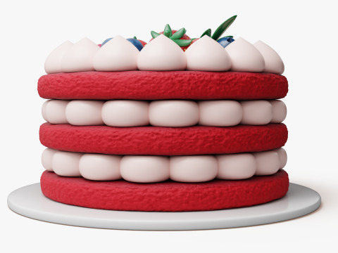 Red Velvet Cake 3D Модель