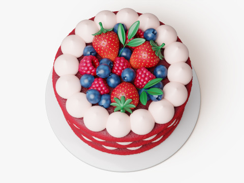 Red Velvet Cake 3D Модель