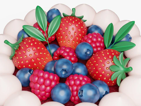 Bolo De Veludo Vermelho Modelo 3D