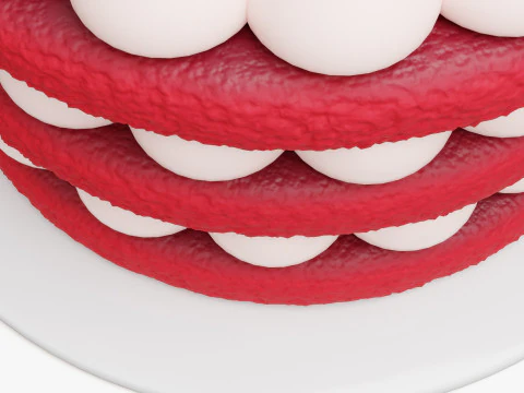 Bolo De Veludo Vermelho Modelo 3D