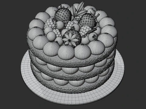 Bolo De Veludo Vermelho Modelo 3D