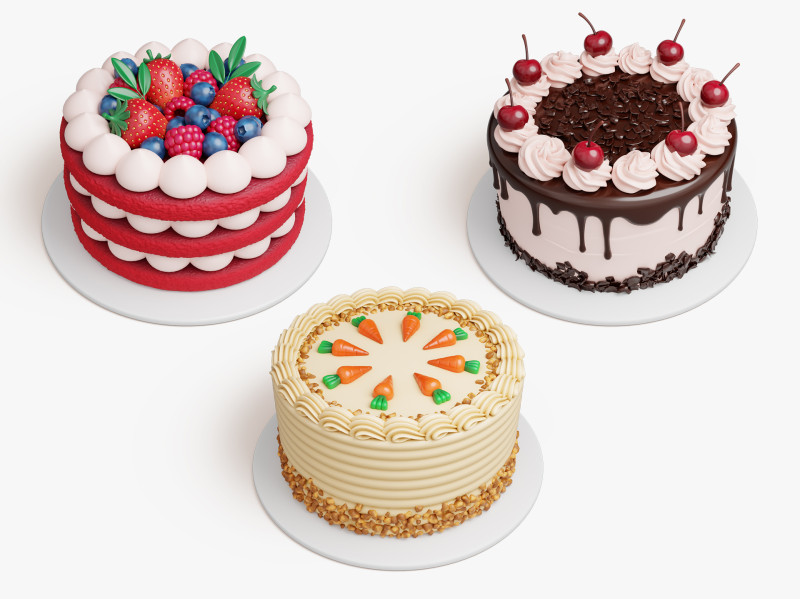 Classic Cakes Collection Modello 3D .c4d .max .obj .3ds .fbx .stl .blend 