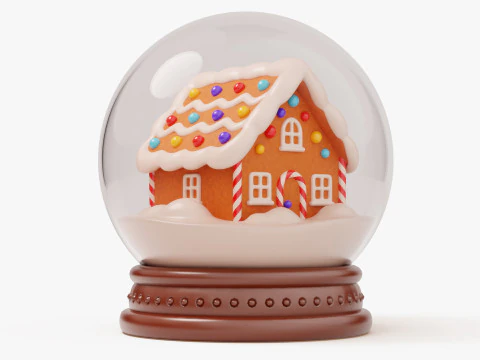 Gingerbread Snow Globe 3D Model