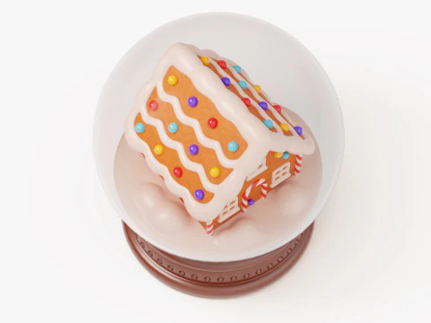 Gingerbread Snow Globe 3D Model