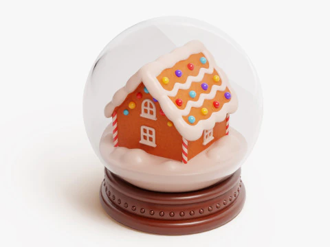 Gingerbread Snow Globe 3D Model