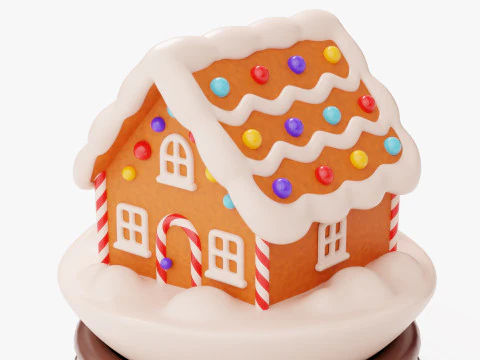 Gingerbread Snow Globe 3D Model