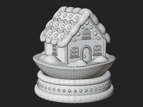 Gingerbread Snow Globe 3D Model