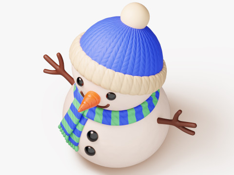 Зимовий Сніговик 3D Модель