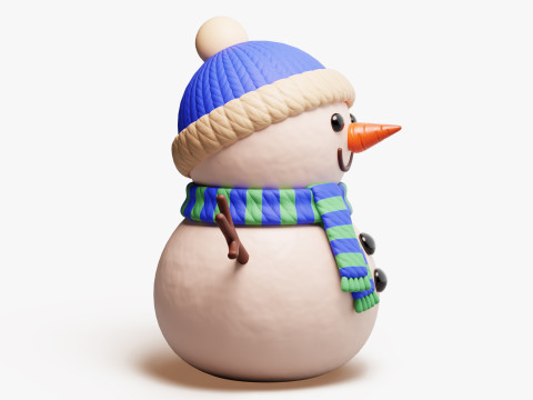 Зимовий Сніговик 3D Модель