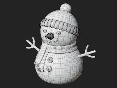 Зимовий Сніговик 3D Модель