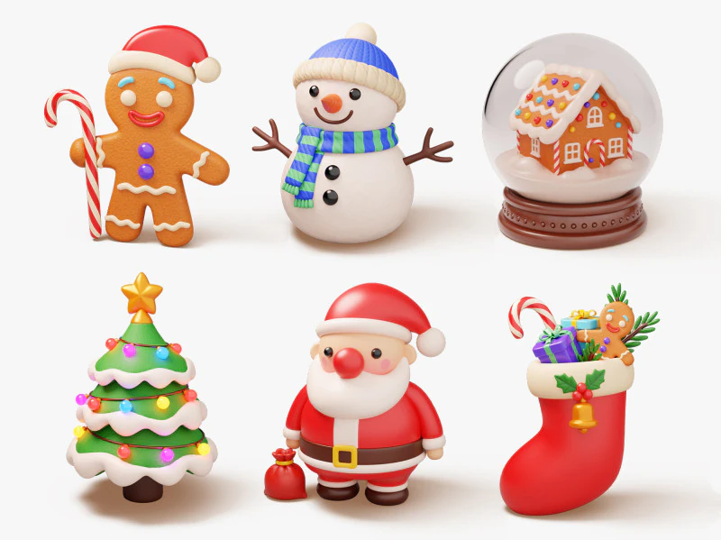 Christmas Pack 3D Model .c4d .max .obj .3ds .fbx .stl .blend 